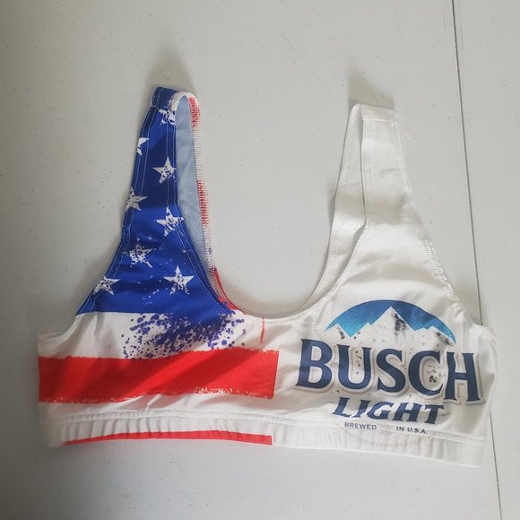 Other - SOLD Busch Light Sports Bra Red White Blue Womens Size XL